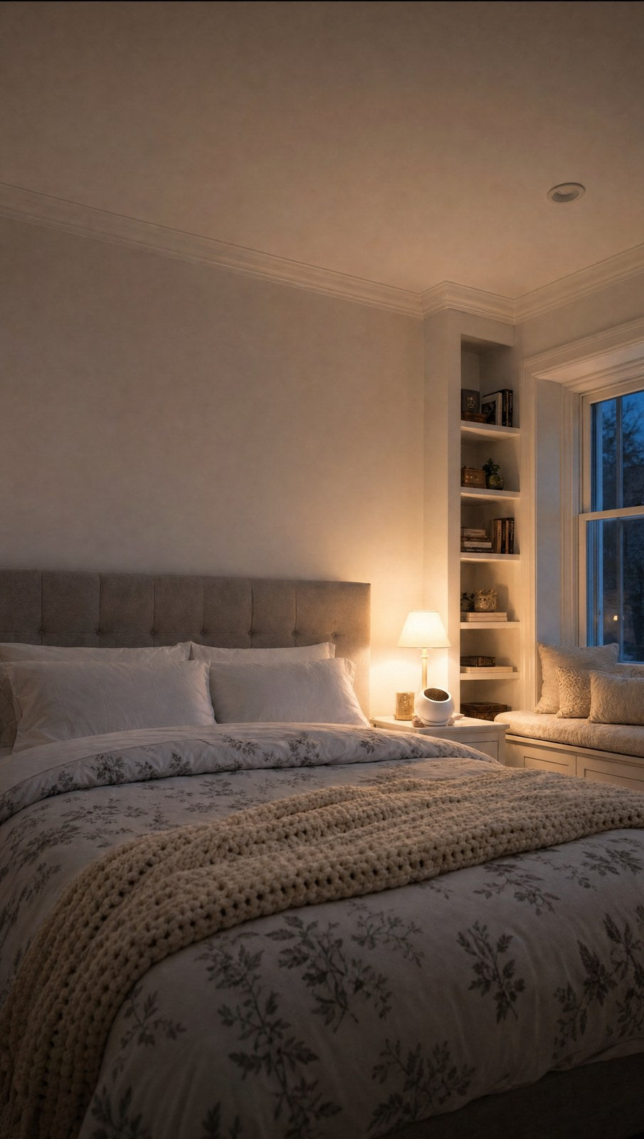 The bedroom with the projector off